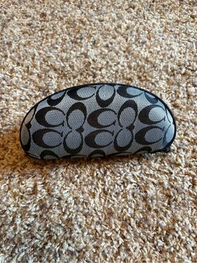 Coach Black and Gray Signature 'C' Sunglass Case